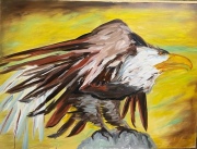Eagle into our Storm  30"x40"  oil on canvas - $1400.00