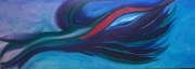 Hummingbird in Blue   Oil on Canvas   30x12 - $400.00