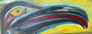 Spirit Helper, Raven Black Hawk   Oil on Canvas   16x40" - $600.00