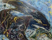 Grandmother Orca Feeds First - 4'x3' - Oil on Canvas - $4500.00