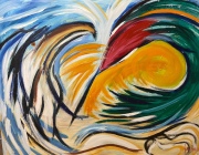 Eagle Meets Hummingbird Spirit Helper 5x4 feet - Oil on Canvas - $4000.00