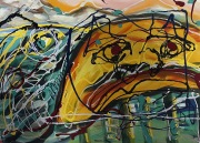 Eagle Protecting My People    Oil on Canvas   48x24" - $600.00