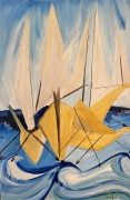 Long Boat Sails of the Salish - oil on Canvas - 24x16" - $2300.00