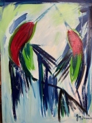 Hummingbirds in Transition - 36"x48" - Oil on Canvas - $3400.00