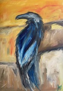Raven Child of Canyon Lands Guardian   Oil on Canvas   30x40" - $900.00