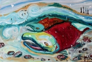 Spokane Hope Salmon - Oil on Canvas - 40x30" - $2300.00