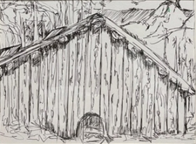 Skagit Longhouse Winter Rest - 5x7