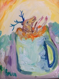 48-  Deer Latte   Oil on Canvas   8x10   $250