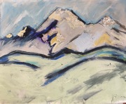 Mount Baker - Pastel and Silver Leaf - 12x16" - $400.00