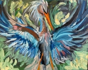 Blue Heron - oil on Canvas - 16x12" - $400.00