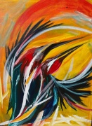 1Three Hummingbird Spirit Helpers in Motion - 18x24" - Oil on Canvas - 900.00