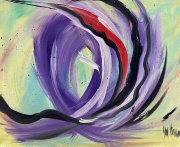 Hummingbird in Purple     Oil on Canvas      20x16" - $350.00