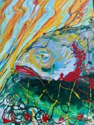 Salmon at Sunset   Oil on Canvas   18x20 - $300.00