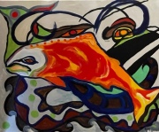 Salish Serpent - Protector of the Salish Sea - 30x24" - Oil on Canvas - $1400.00
