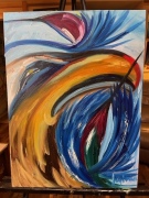 Eagle and Hummingbird Spirit Helper's Combines Strength - 15x24" - Oil on Canvas