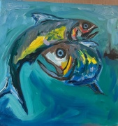 Herring - Source of Life - Oil on Canvas - 24x24" - $750.00