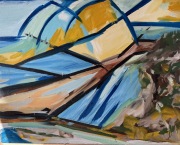 Fractured Sunrise on Canoe Landing   16x20"   Oil on Canvas    $800.00