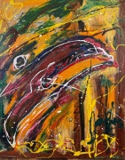 Ravens Appear in Forest - Oil on Linen - 16x20" - $1050.00