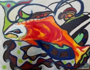 Salish Protectors of the Salmon - Oil on Canvas - 30x24" - $1800.00