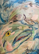 Salmon Meeting - Oil on Canvas - 18x24" - $1800.00