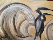 Herons in Transition - 30x40" - Oil on Canvas - $1100.00