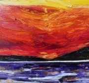 Sunset Before the Storm - Swinomish Village - 16x20" - Oil on Board - $700.00