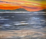 Winter Sunset - Swinomish Nation - 20x19" - Oil on Canvas