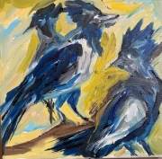 Blue Jay the Messengers - 12x12" - Oil on Canvas - $400.00