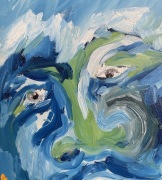 Blue Spirit Helper   Oil on Canvas   12x12" - $400.00