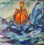 Powering Through the Storm - Oil on Canvas -  12x12" - $500.00