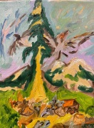 Gifts of the Cedar Tree - Oil on Canvas - 8x10"   $250.00