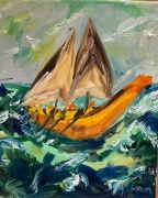 Canoe Sea Journey - Oil on Canvas - 8x10"  $300.00
