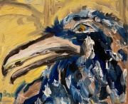 Raven Hearing Your Prayers - Oil on  Canvas - 8x10"   $300.00