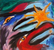 Catching the Stars - Oil on Wood - 12x12" - $400.00