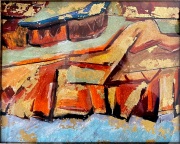 Colorado River Grand Canyon     Pastel with 24kt Gold   12x10" - $900.00