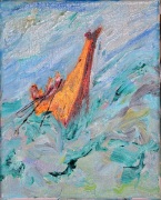 Ocean Canoe Journey - Off to Visit Relatives  8x10    Oil on Canvas - $500.00