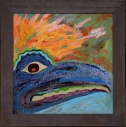 Blue Hawk Spirit Helper     Oil on Canvas   23x23" - $400.00