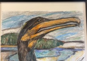 Heron Fishing - Pastel - 5x7" - $400.00