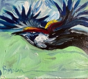 Redwing Blackbird Spirit Helpers Journey - 8x10" - Oil on Canvas - $400.00