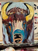 Skagit Bison - 8x10  Oil on Canvas