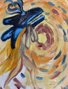 Whale Dancer - Point of No Return - Oil on Wood - 12x12" - $400.00