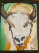 White Bison of Skagit Valley - 8x10" - oil on Canvas - $800.00