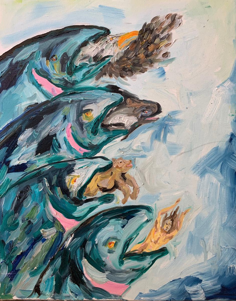 We All Depend on the Salmon 18x16 $700
